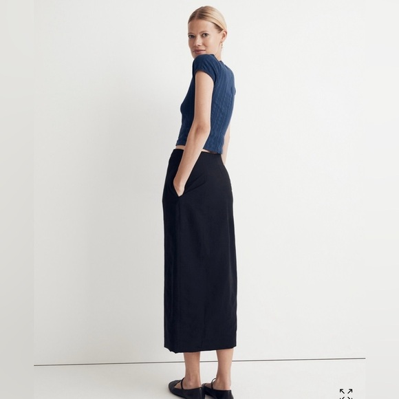 NWT Madewell Linen-Cotton Blend Wrap Midi Skirt Size 4 - Picture 2 of 11